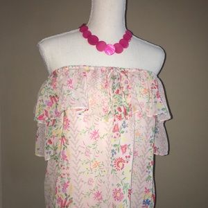 Off shoulder floral blouse